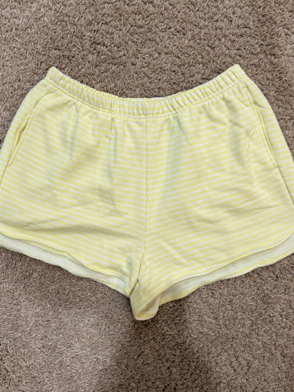 Wild Fable French Terry Shorts - Bright Lemon Yellow Striped